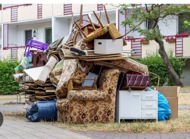 Sofas, chairs, cabinets and other bulky household items outdoors